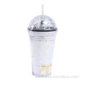 Double plastic cup Creative Planet cartoon water cup